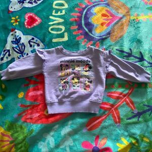Disney Junior Minnie Mouse Toddler Sweatshirt 24M Purple Ruffled Sleeves